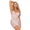 Leg Avenue - Mini Robe Multi Filet Taille Unique - Blanc